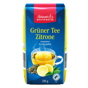 Чай зелёный рассыпной Westminster Gruner Tee Zitrone, 250 г